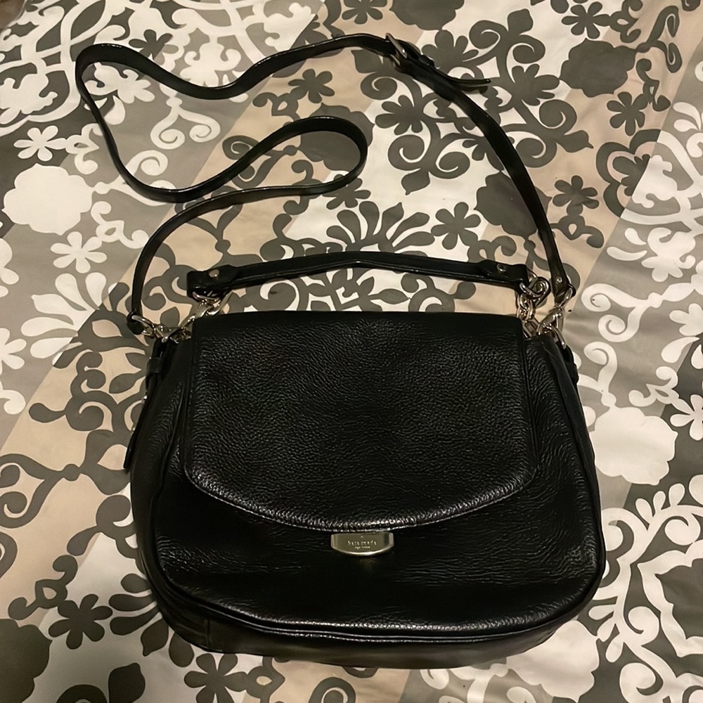 Kate Spade Black Mulberry Street Alecia Pebble Leather Shoulder Handbag